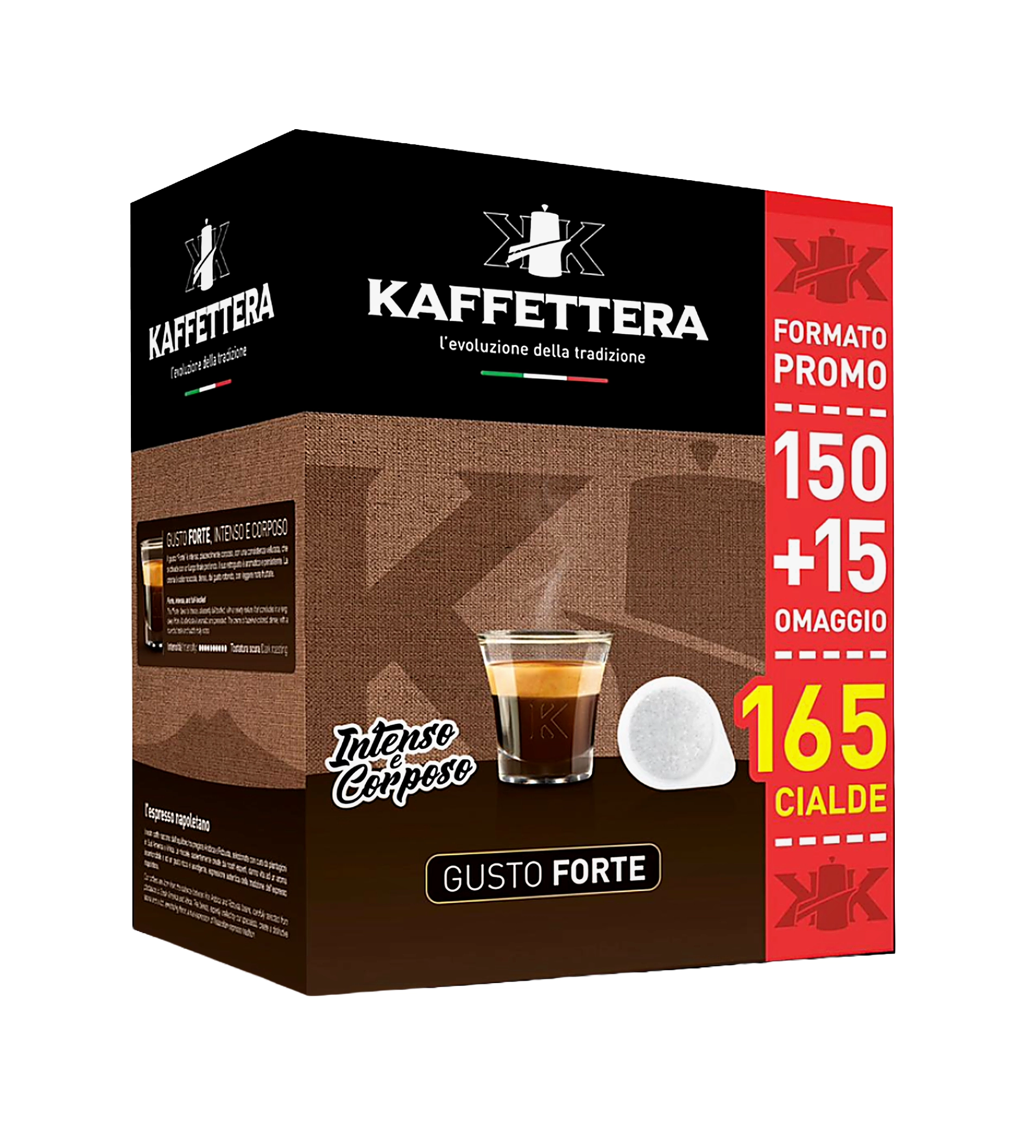 Cialde Kaffettera Gusto Forte 150 cialde+ 15 omaggio